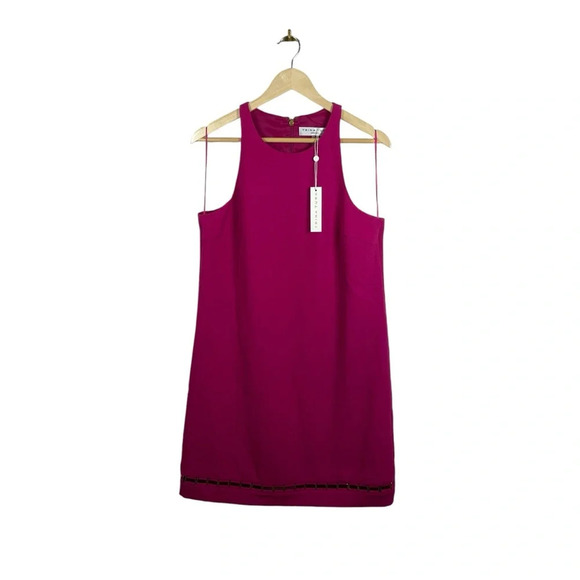 NWT Trina Turk Alek Sleeveless Cutout Hem Shift Dress in Pink Size 8 - Picture 8 of 16